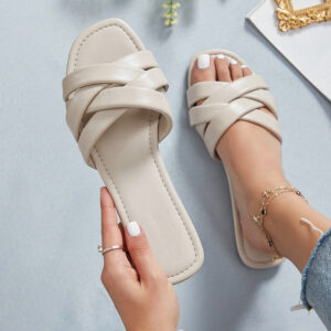 Multi Cross Streep Flat Sandals- SP-368