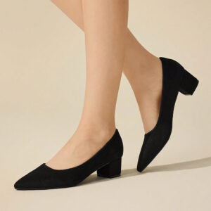 Minimalist Block Heel Court Shoes-SP376