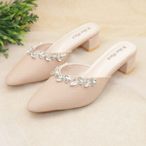 Blush Crystal Mule Heels-SP380