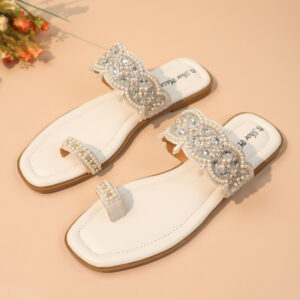 Pearl Blossom Embellished Flats